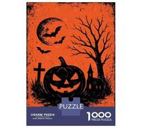 Puzzles for Adults 1000 Pieces Halloween Night Pumpkin And Bats Jigsaws for Adults Brain Teaser Game Analysis And Logic Unique Birthday And Xmas Gifts 52x38cm/1000pcs