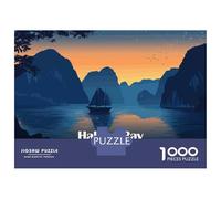 Puzzles for Adults 1000 Pieces Halong Bay, Vietnam at Sunset Jigsaw for Adults Brain Teaser Game Wall Decoration Christmas Birthday Gifts 70x50cm/1000pcs