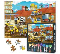 Puzzles for Adults 1000 Pieces -Happy Construction Site Vehicles - Premium 1000 Piece Puzzle for Adults, Whimsical Art Style Fun Jigsaw Puzzles with Vibrant Artwork 27.5"x19.6"