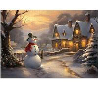 Puzzles For Adults 1000 Pieces - Happy Snowman Puzzle Christmas Perfect For Relaxation Activity Difficult Challenging Puzzles, Holiday Puzzle For Winter