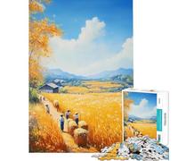 Puzzles for Adults 1000 Pieces Harvest in The Fields Jigsaw for Adults Relaxing Games But Fun And Humorous Unique Birthday And Xmas Gifts (Size 75x50cm)