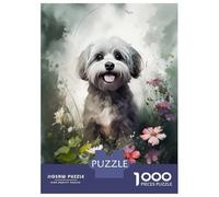 Puzzles for Adults 1000 Pieces Havanese Dog Watercolor Jigsaws for Adults Brain Teaser Game Pattern Assembly Challenging Game Gifts 38x26cm/1000pcs