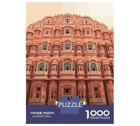 Puzzles for Adults 1000 Pieces Hawa Mahal, Jaipur, India Illustration Jigsaw for Adults Brain Teaser Game Analysis And Logic Fun Activities at Home 52x38cm/1000pcs