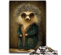 Puzzles for Adults 1000 Pieces Hedgehog in Suit Stress Reliever Difficult Challenge Unique Home Decor And Gifts 26x38cm