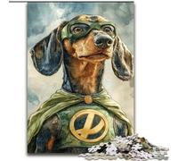 Puzzles for Adults 1000 Pieces Hero Dachshund, Help The Brain Exercise Addictive Toys to Cultivate Patience Enhance Memory (Size 26x38cm)