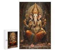 Puzzles for Adults 1000 Pieces - Hindu Ganesh Funny Inspirational Wooden Jigsaw Puzzles for Family Activities Games