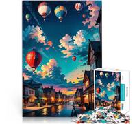 puzzles for adults 1000 pieces Hot Air Balloons Over Town Lernspiele Heimdekoration Die Liebe zwischen Paaren stärken38x26cm