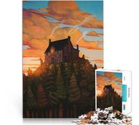 puzzles for adults 1000 pieces house on hill Spielzeug für die ganze Familie mit vollständig ineinander greifenden, zufällig geformten Teilen52x38cm