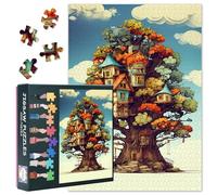 Puzzles for Adults 1000 Pieces, Houses and Trees Jigsaw Puzzles, Adult Puzzle for Adults, Educational Fun Games or Toys for Elders Friends 20X27 INCH