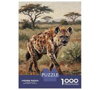 Puzzles for Adults 1000 Pieces Hyena in The African Savannah Jigsaw for Adults Brain Teaser Game Wall Decoration Christmas Birthday Gifts 70x50cm/1000pcs