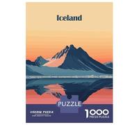 Puzzles for Adults 1000 Pieces Iceland Mountain Sunset Jigsaw Puzzle Brain Teaser Game But Fun And Humorous Christmas Birthday Gifts 38x26cm/1000pcs