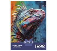 Puzzles for Adults 1000 Pieces Iguana Painting Jigsaws for Adults Brain Teaser Game Pattern Assembly Challenging Game Gifts 52x38cm/1000pcs