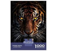 Puzzles for Adults 1000 Pieces Intense Tiger Portrait Jigsaw for Adults Brain Teaser Game Analysis And Logic Fun Activities at Home 38x26cm/1000pcs