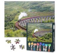 Puzzles for Adults 1000 Pieces, Jacobite Steam Train Jigsaw Puzzles, Glenfinnan Viaduct Adult Puzzle for Adults, Educational Fun Games or Toys for Elders Friends 20X27 INCH