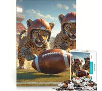 Puzzles for Adults 1000 Pieces Jaguar Cubs Old School Football, Educational Toy, Pattern Assembly, Artists Collection, Fine Art (50x75cm)