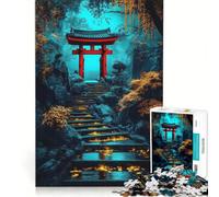 Puzzles for Adults 1000 Pieces Japanese Garden Gate, Educational Toy, Pattern Assembly, Artists Collection, Fine Art (38x52cm)