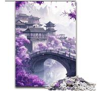 Puzzles for Adults 1000 Pieces Japanese Style Bridge, for And 14 Years And over for Educational Game Challenge Toy Gift for Birthdays (Size 50x75cm)