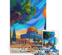 Puzzles for Adults 1000 Pieces Jerusalem Palestine Poster Educational Toy Staycation Kill Time Birthday Present Gifts 38x26cm