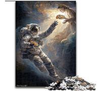 Puzzles for Adults 1000 Pieces Jesus And The Astronauts, Challenging Game And Family Play with Fully Interlocking Randomly Shaped Pieces (Size 26x38cm)