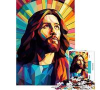 Puzzles for Adults 1000 Pieces Jesus Christ Stained Glass Impossible Game Learning Educational Toys Birthday Gifts Precision Cutting (Size 50x75cm)
