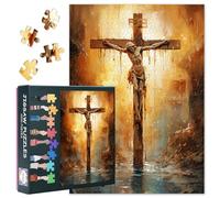 Puzzles for Adults 1000 Pieces, Jesus Crucified on the Cross Jigsaw Puzzles, Jesus Adult Puzzle for Adults, Educational Fun Games or Toys for Elders Friends 20X27 INCH