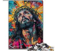Puzzles for Adults 1000 Pieces Jesus Graffiti, Suitable for Ages 14 And Up Home Educational Games DIY Toys Artwork Gift (Size 26x38cm)
