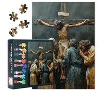 Puzzles for Adults 1000 Pieces Jesus on the Cross 1000 Piece Puzzles Jesus Believers Puzzle Funny Challenging Suitable for Game Nights Home Wall Decoration Finished Puzzle Size: 70x50cm