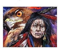 Puzzles for Adults 1000 Pieces Jigsaw Puzzles 1000 Pieces for Adults Tribal Old Man and Eagle Kids Large Puzzle Game Toys Gift26x38cm