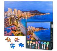 Puzzles for Adults 1000 Pieces - Jigsaw Puzzles Hawaii Seascape Art, 27.5x19.7 Inch Skyline of Honolulu Hard Impossible Challenging Puzzle Family Game for Men & Women (Home Decor Gift)