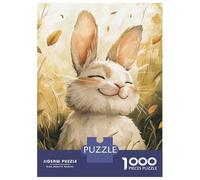 Puzzles for Adults 1000 Pieces Joyful Bunny in Grass -1 Jigsaw for Adults Brain Teaser Game Analysis And Logic Fun Activities at Home 38x26cm/1000pcs