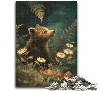 Puzzles for Adults 1000 Pieces Jungle Brown Bear Baby for Educational Game Challenge Toy for Is Ideal As A Gift for The Whole Family 50x75cm