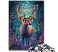 Puzzles for Adults 1000 Pieces Jungle Psychedelic Deer 1000 Piece Jigsaw,Staycation Kill Time with Fully Interlocking Randomly Shaped Pieces (50x75cm)