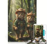 Puzzles for Adults 1000 Pieces Jungle Scouts Kittens Educational Toy Staycation Kill Time Birthday Present Gifts 38x26cm