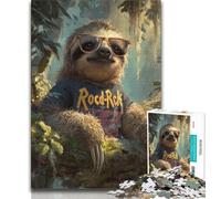 Puzzles for Adults 1000 Pieces Jungle Sloth 1000 Pieces for Adults,Artistic Wall Decor & Birthday Gift Idea for Friends, Home Office (size 38x26cm)