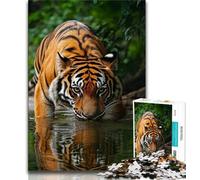 Puzzles for Adults 1000 Pieces Jungle Tiger 1000 Pieces for Teenagers,Stress Reliever Staycation Kill Time Parent-child Interaction 38x26cm