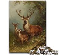 Puzzles for Adults 1000 Pieces Jungle Wild Deer for Educational Game Challenge Toy for Is Ideal As A Gift for The Whole Family 38x26cm