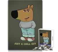 Puzzles for Adults 1000 Pieces Just A Chill Guy Brainteaser Family Games Staycation Kill Time Gifts Ideas Size 38x26cm