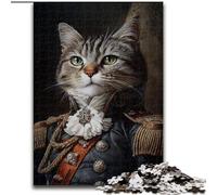 Puzzles for Adults 1000 Pieces King Cat, Challenging Game And Family Play with Fully Interlocking Randomly Shaped Pieces (Size 26x38cm)