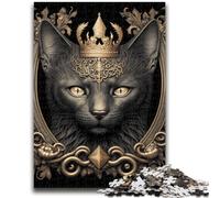 Puzzles for Adults 1000 Pieces King Cat Golden Art Deco for Educational Game Challenge Toy for Is Ideal As A Gift for The Whole Family 50x75cm