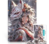 puzzles for adults 1000 pieces Kitsune Mask Anime Girl Handgeschwindigkeitswettbewerb Geburtstagsgeschenk, Geschenke75x50cm