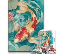 Puzzles for Adults 1000 Pieces Koi,Help The Brain Exercise Addictive Toys to Cultivate Patience Perfect Decoration (38x26cm)