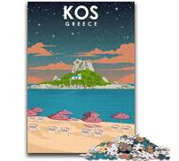 Puzzles for Adults 1000 Pieces Kos Greece at Night for Educational Game Challenge Toy for Is Ideal As A Gift for The Whole Family (size 38x52cm)