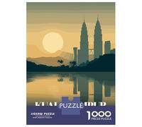 Puzzles for Adults 1000 Pieces Kuala Lumpur Malaysia Travel Jigsaws for Adults Brain Teaser Game Pattern Assembly Challenging Game Gifts 38x26cm/1000pcs