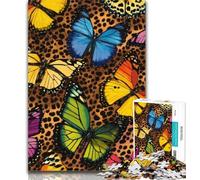 Puzzles for Adults 1000 Pieces Leopard Butterfly Adult Puzzles,Educational Games Home Decoration Suitable for Desktop Decoration 26x38cm