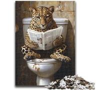 Puzzles for Adults 1000 Pieces Leopard on The Toilet Puzzles for Teenagers,Fun Present & Activity for Home,Toy for Rainy Days (75x50cm)