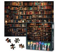 Puzzles for Adults 1000 Pieces, Library is Filled with Books on Several Walls Jigsaw Puzzles, Adult Puzzle for Adults, Educational Fun Games or Toys for Elders Friends 20X27 INCH