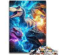 Puzzles for Adults 1000 Pieces Lightning Dinosaur Puzzles for Adults,Stress Reliever Difficult Challenge Home Decoration Toys (75x50cm)