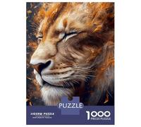 Puzzles for Adults 1000 Pieces Lions Profile in Fiery Hues Jigsaw for Adults Brain Teaser Game Wall Decoration Christmas Birthday Gifts 52x38cm/1000pcs