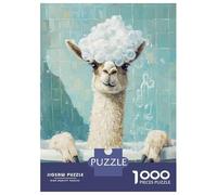 Puzzles for Adults 1000 Pieces Llama Bath Time Jigsaws for Adults Brain Teaser Game Pattern Assembly Challenging Game Gifts 52x38cm/1000pcs