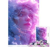 Puzzles for Adults 1000 Pieces LoFI Clouds Girl Jigsaw for Teenagers Stress Reliever Educational Challenge Challenging Game Toys (50x75cm)